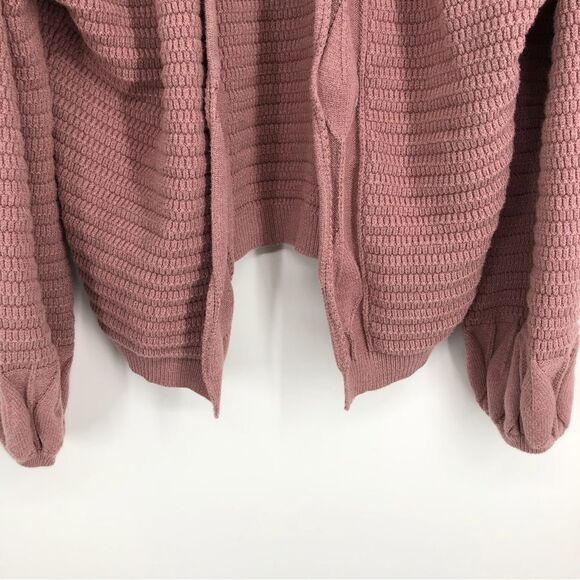 KANCY KOLE Chunky Knit Cardigan Open Front Pink Womens Size XL - Picture 6 of 7